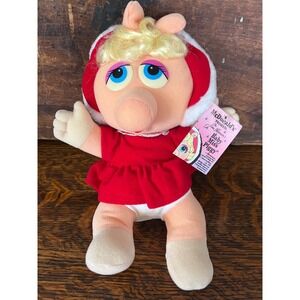 VTG  1988 McDonald's Jim Henson Muppet Babies Baby Miss Piggy Plush Holiday Tag